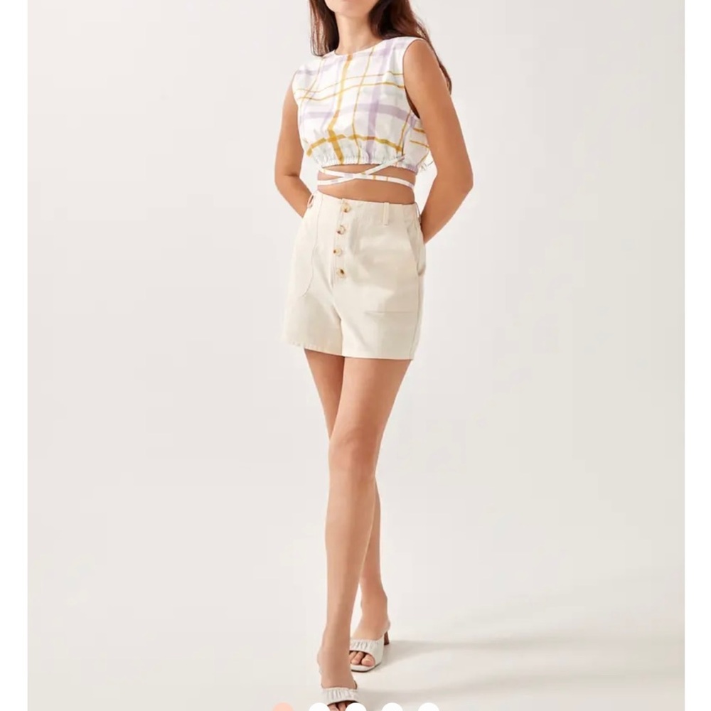 Gingham Crop Top and Midi Skirt SET Sz M